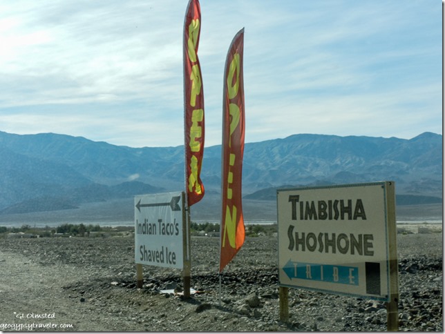 Timbisha Shoshone Village signs Death Valley National Park California