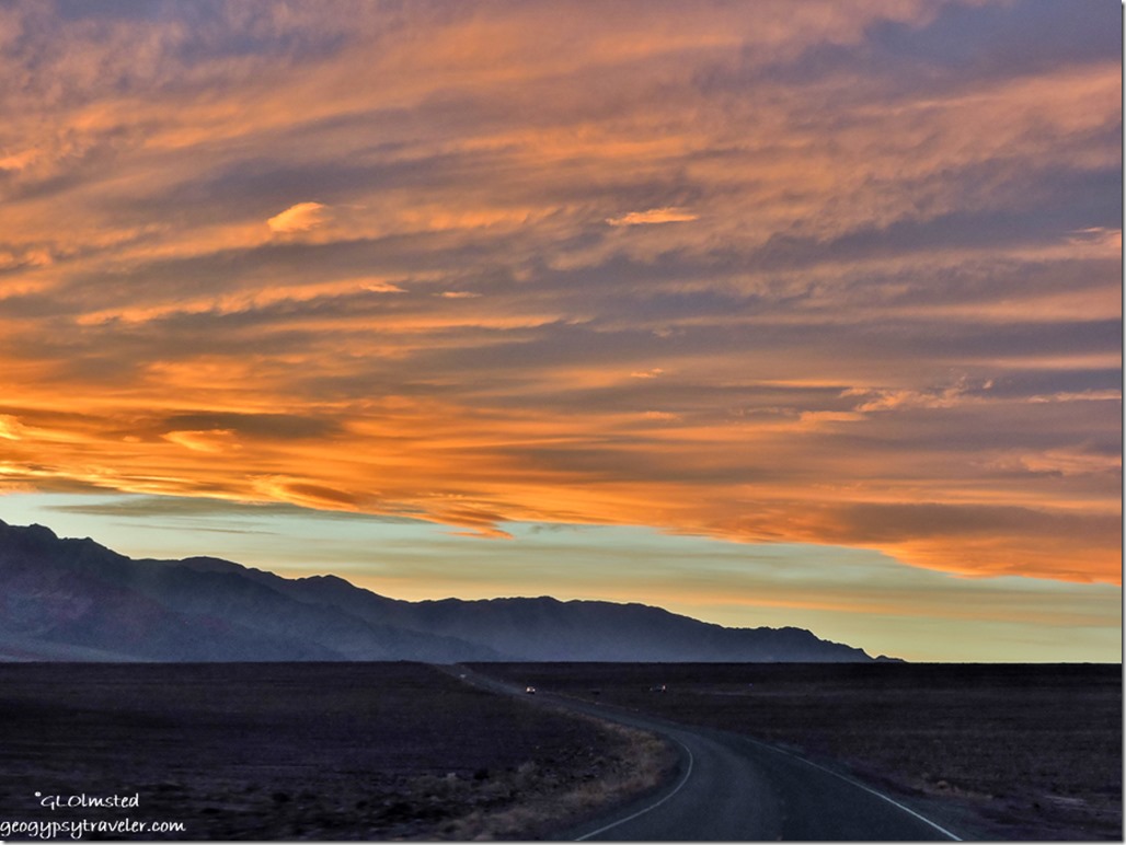 Sunset Panamint Range Badwater Basin Road Death Valley National Park California
