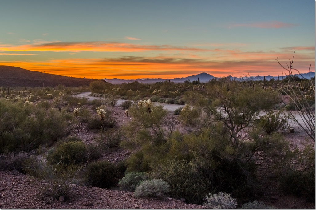 Sunset from KOFA National Wildlife Refuge camp Arizona