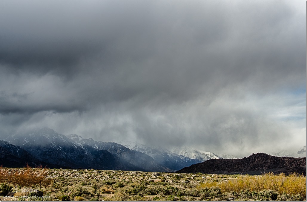 low clouds Eastern Sierras Tuttle Creek campground Lone Pine California