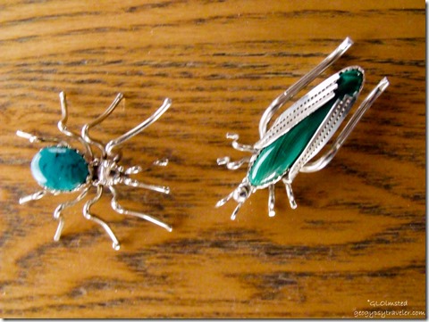 Silver & stone bug pins