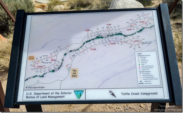 map Tuttle Creek campground Lone Pine California