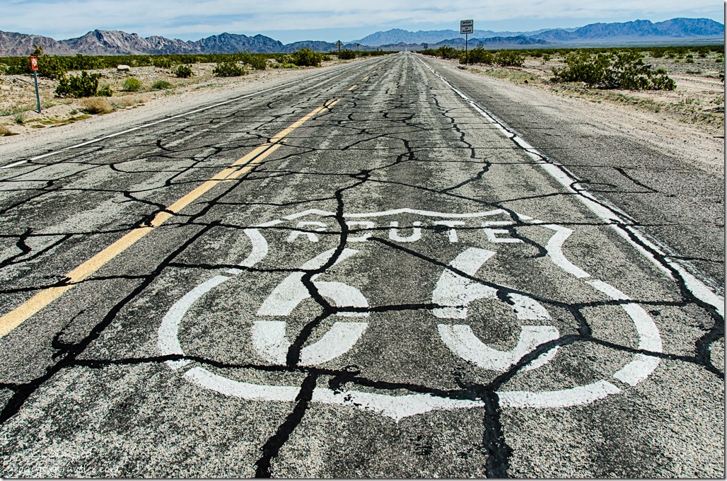 Route 66 on road Amboy California