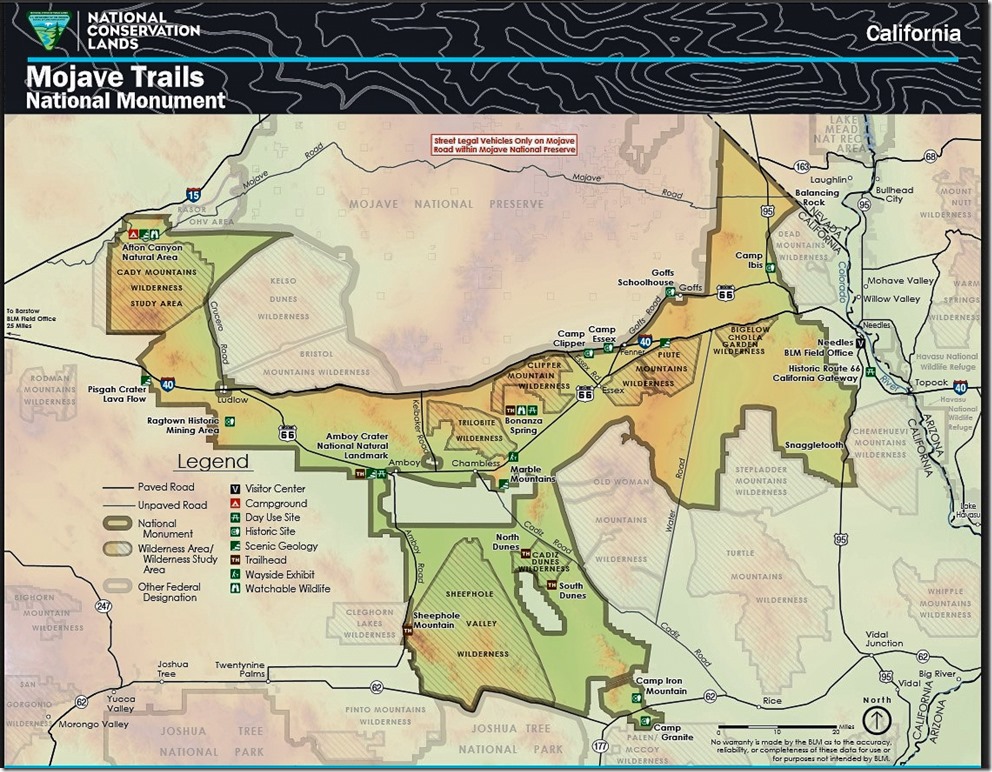 Mojave Trails National Monument map g-2