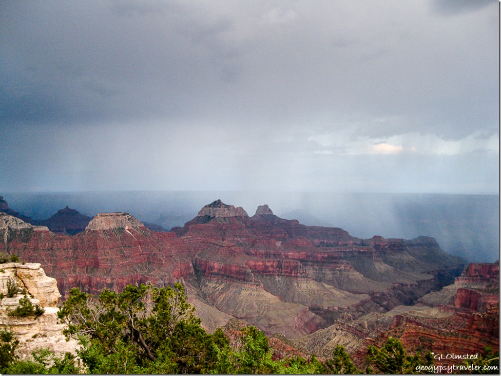 Storm over Bright Angel Canyon from Lodge North Rim Grand Canyon National Park Arizona