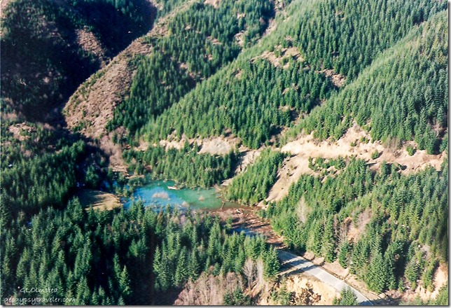 Flight To Pine Creek Work Station FS90 Blocked culvert 2-13 pm Gifford Pinchot National Forest Cougar Washington 1996