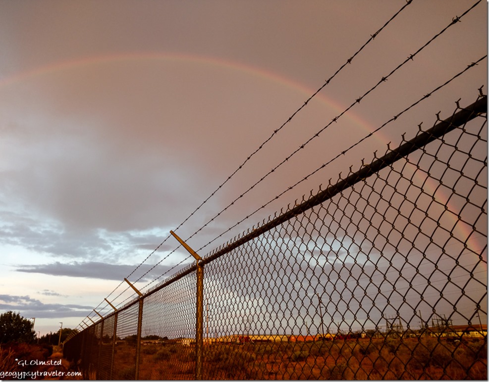 rainbow fence LaQuinta parking lot Page Arizona