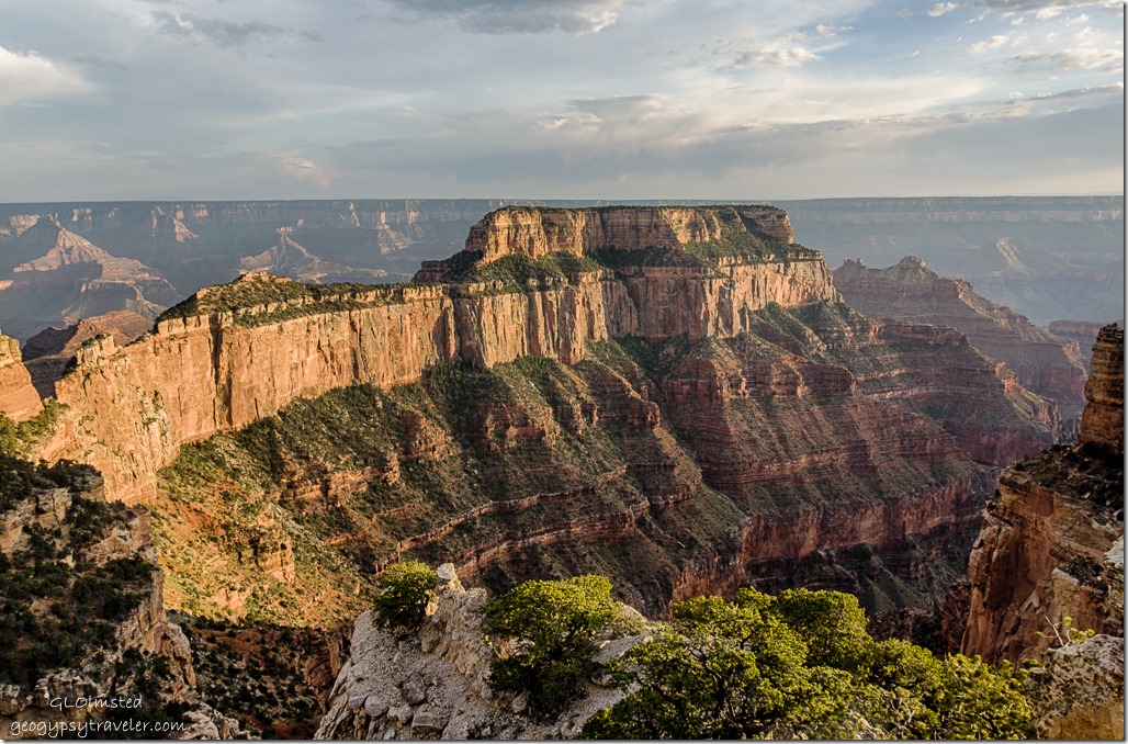 late light Wotans Throne from Wedding site North Rim Grand Canyon National Park Arizona