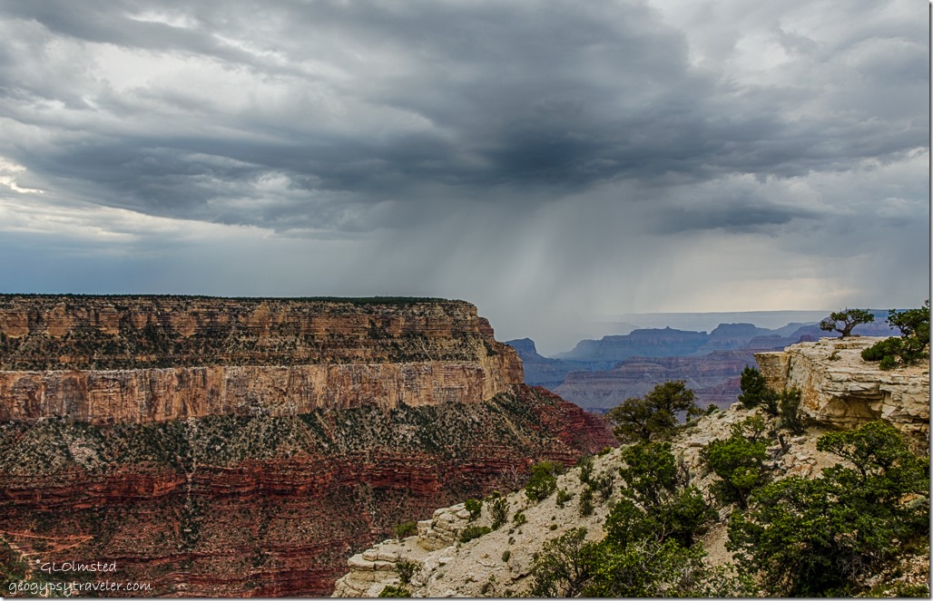 stormy sky West Rim trail South Rim Grand Canyon National Park Arizona
