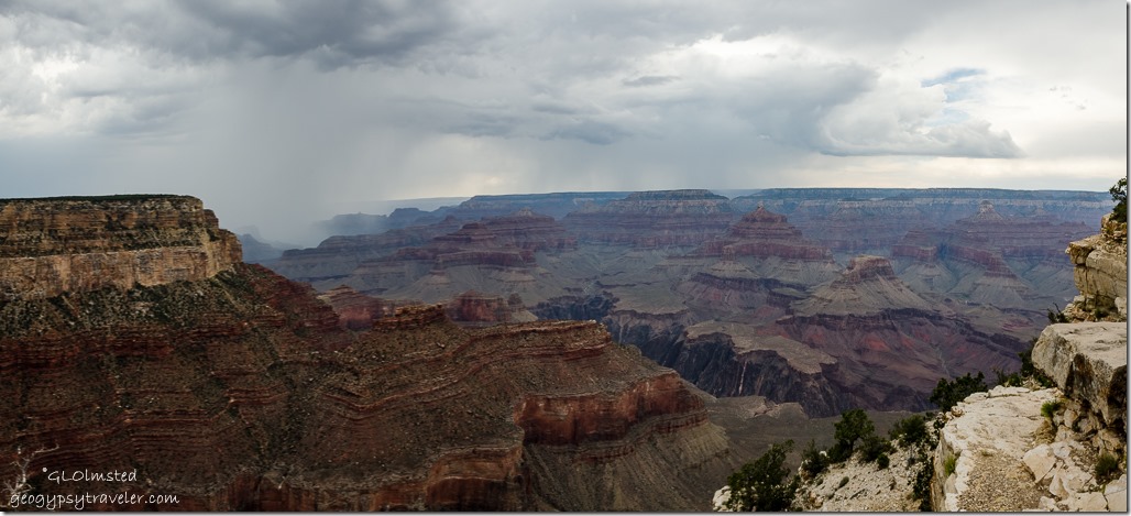 rain canyon clouds Rim trail South Rim Grand Canyon National Park Arizona