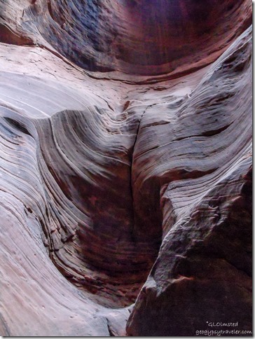 Closeup carved sandstone walls Buckskin Gulch slot canyon Grand Staircase-Escalante National Monument Utah