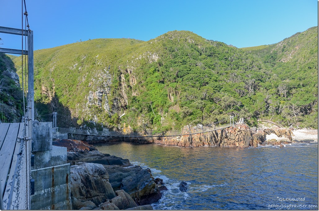 One bridge from another on Suspension Bridge trail at Storms River Mouth Tsitsikamma National Park South Africa