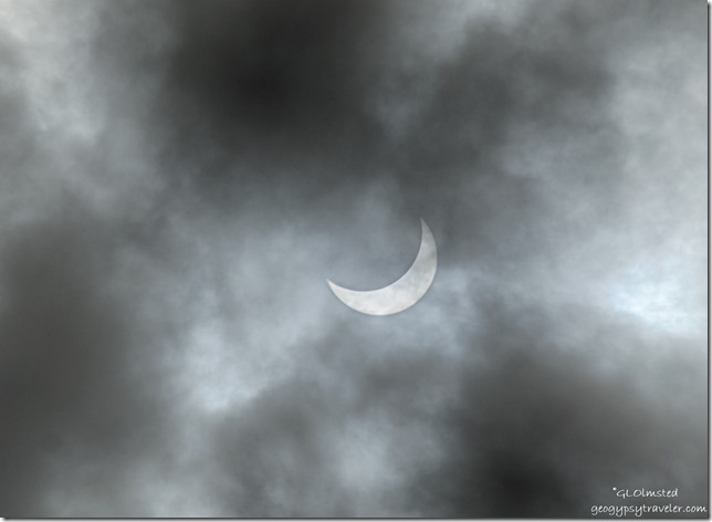 Partial solar eclipse clouds Marble View Kaibab National Forest Arizona
