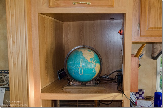 Atlas globe in RV Yarnell Arizona