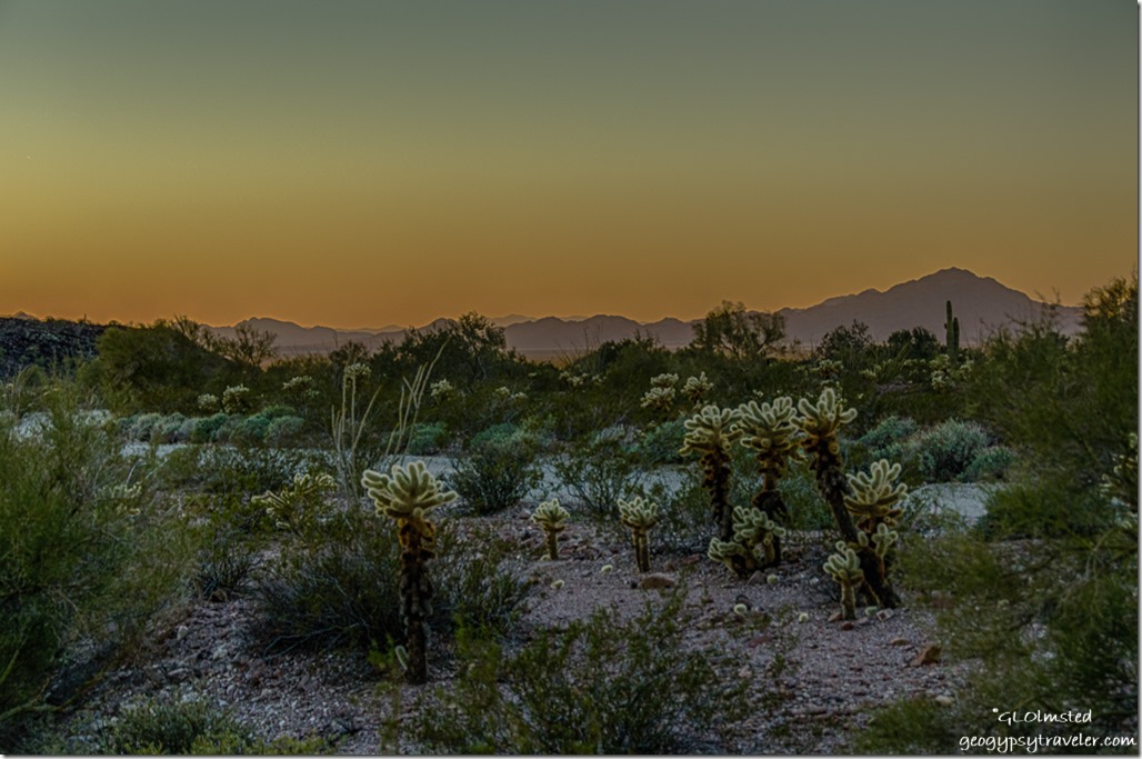 Sunset from Palm Canyon Road KOFA National Wildlife Refuge Arizona