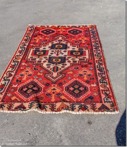 Iranian hand woven rug Berta bought Wickenburg Arizona