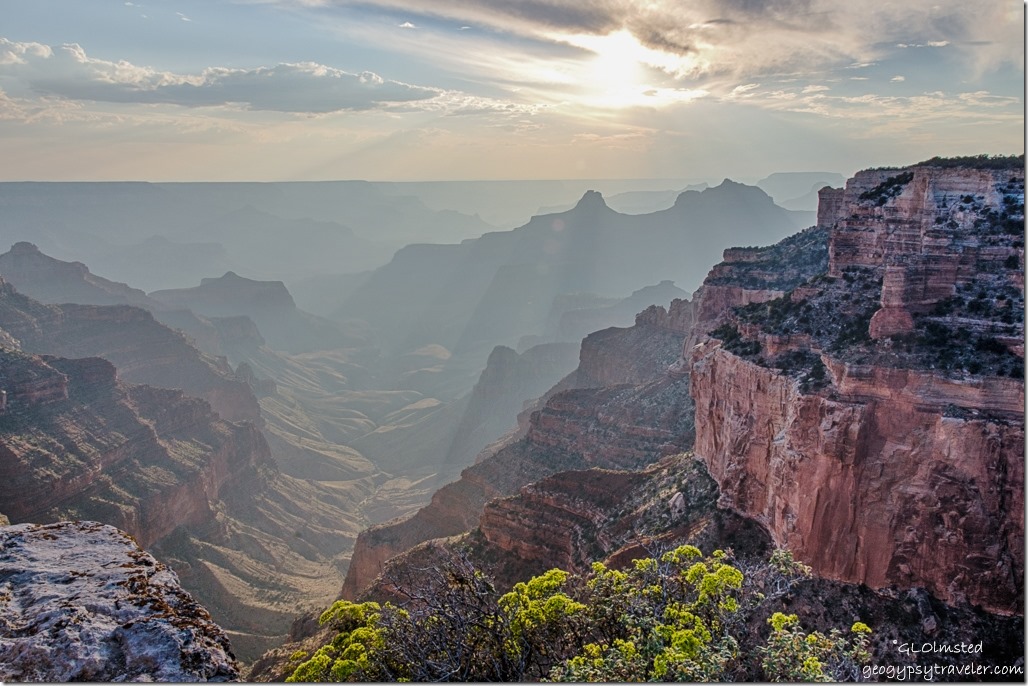 last light from Cape Royal North Rim Grand Canyon National Park Arizona