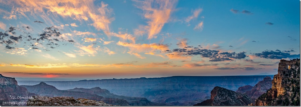 Angels Window sunrise Walhalla Plateau North Rim Grand Canyon National Park Arizona