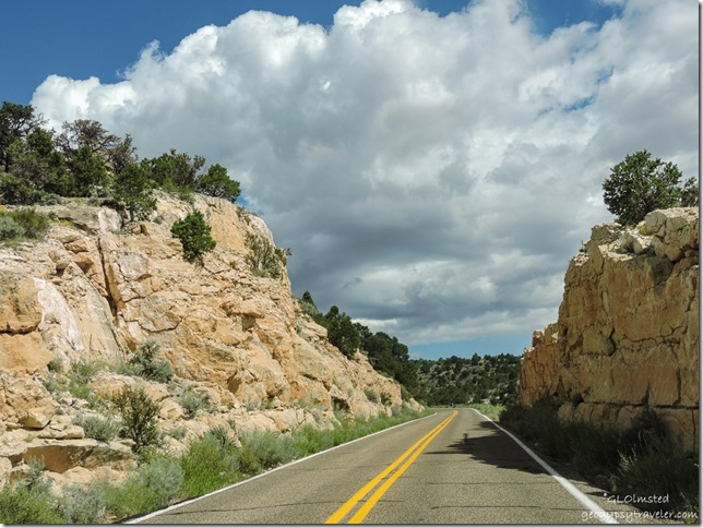 road cut clouds Kaibab National Forest SR89A West Arizona