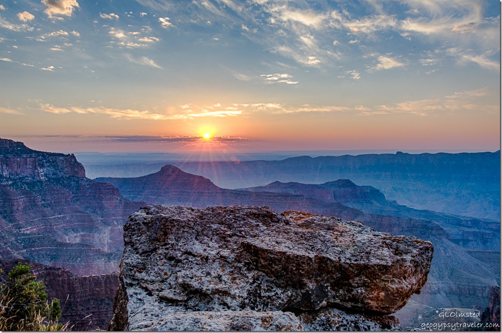 sunrise Walhalla Plateau North Rim Grand Canyon National Park Arizona