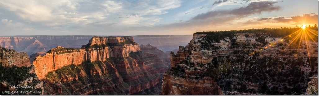 sunset Wotans Throne from Wedding site North Rim Grand Canyon National Park Arizona