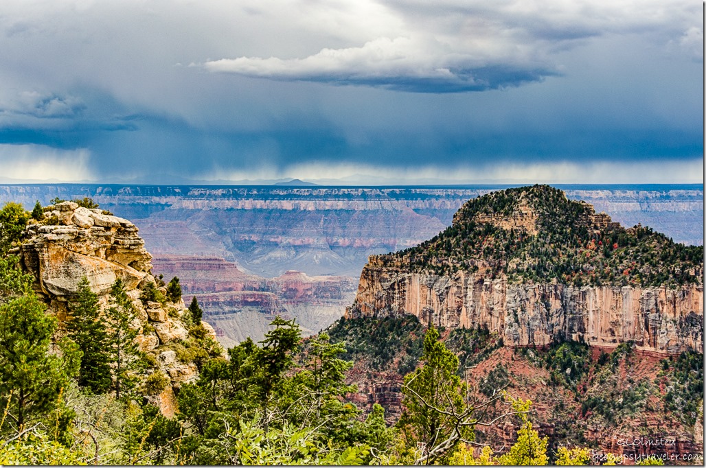 Transept trail Oza Butte storm North Rim Grand Canyon National Park Arizona
