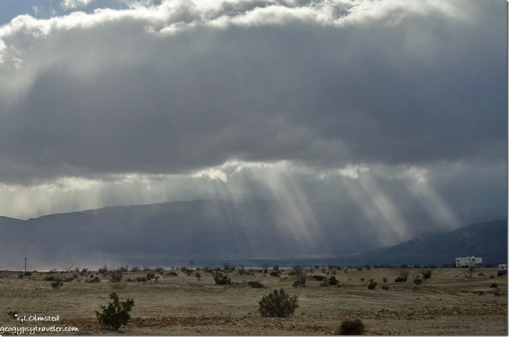 Sun rays Vallecito Mountains Anza-Borrego Desert State Park California