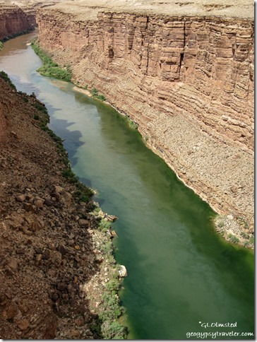 Mud flash in Colorado River from Navajo Bridge Hwy 89A Arizona