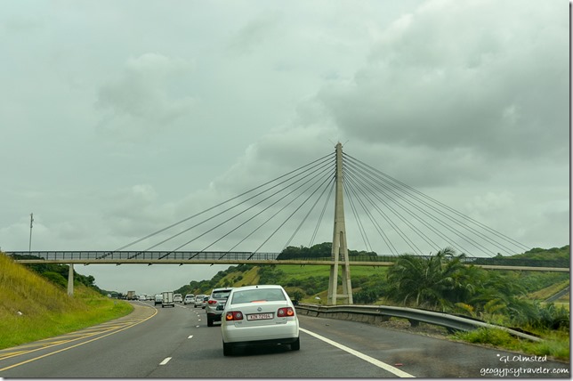Suspension bridge over N2 SW coming into Durban South Africa