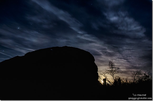 boulder trees full moon rise Yarnell Arizona