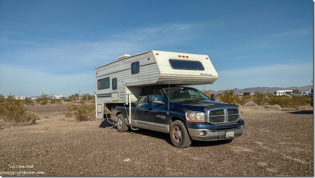 truck camper LaPaz BLM Quartzsite Arizona