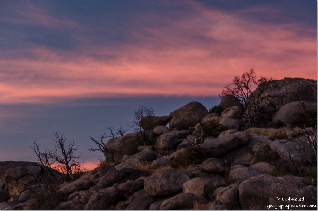 boulders sunset Yarnell Arizona