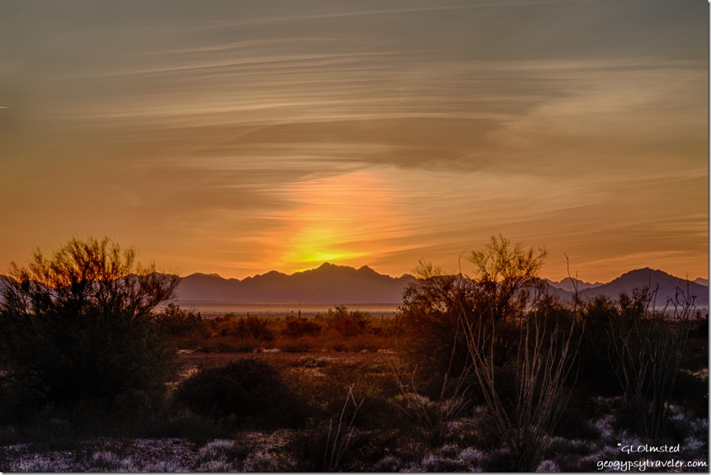 desert sunset Dome Rock Mountains Kofa NWR Arizona