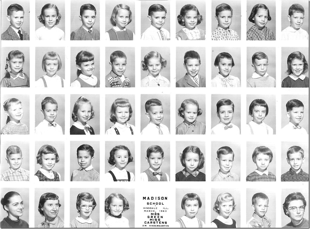 Madison School Kindergarten class Hinsdale Illinois March 1960