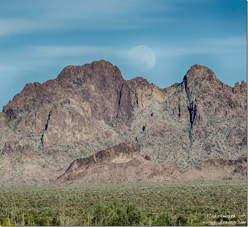desert Kofa Mountains moon Kofa National Wildlife Refuge Arizona