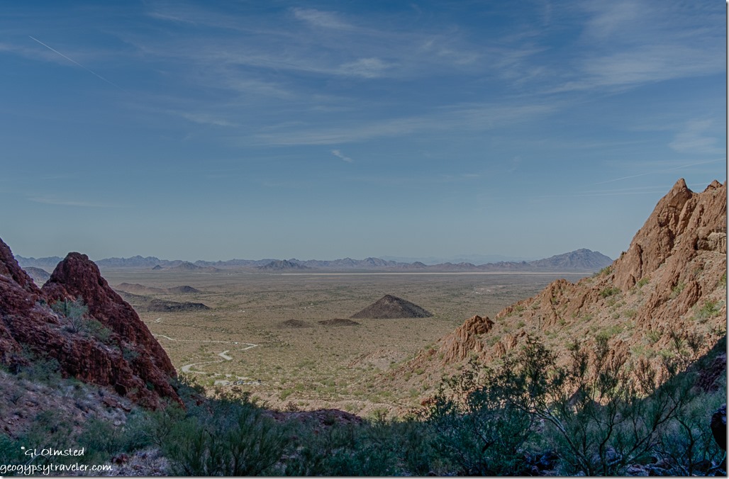 La Posa Plain Dome Rock Mountains from Palm Canyon trail Kofa NWR Arizona