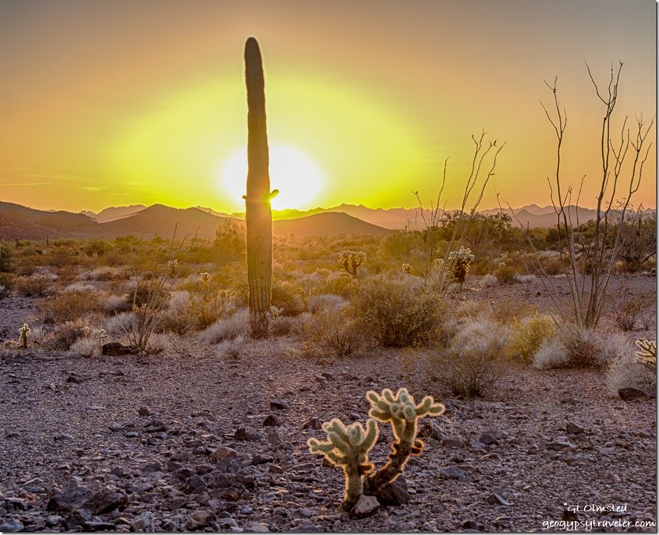sunset desert Dome Rock Mountains Kofa NWR Arizona