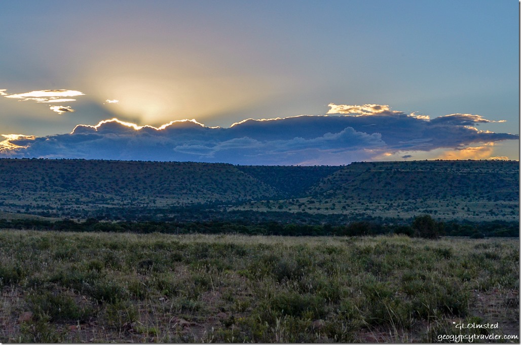 Sun rays through clouds over landscape Mountain Zebra National Park South Africa