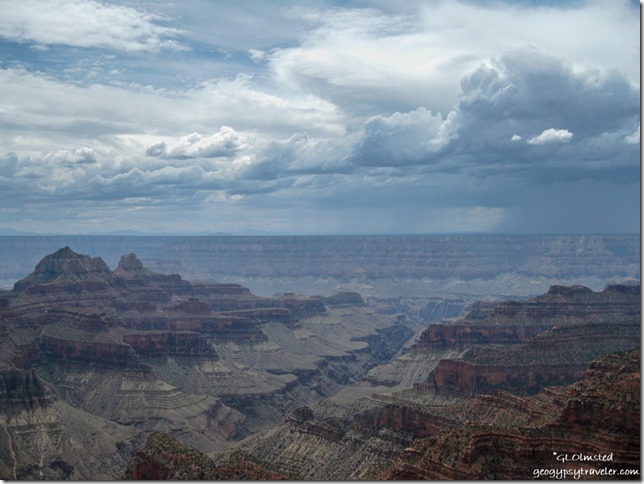 Storm over canyon from Lodge North Rim Grand Canyon National Park Arizona