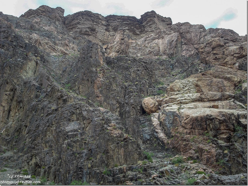 Big rock in drainage on canyon walls Colorado River Grand Canyon National Park Arizona