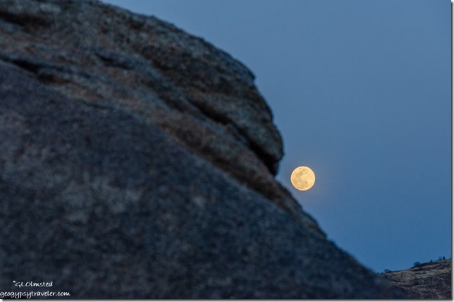 boulder full moon rise Yarnell Arizona