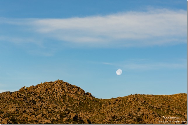 Weaver Mountains cloud moon set Yarnell Arizona