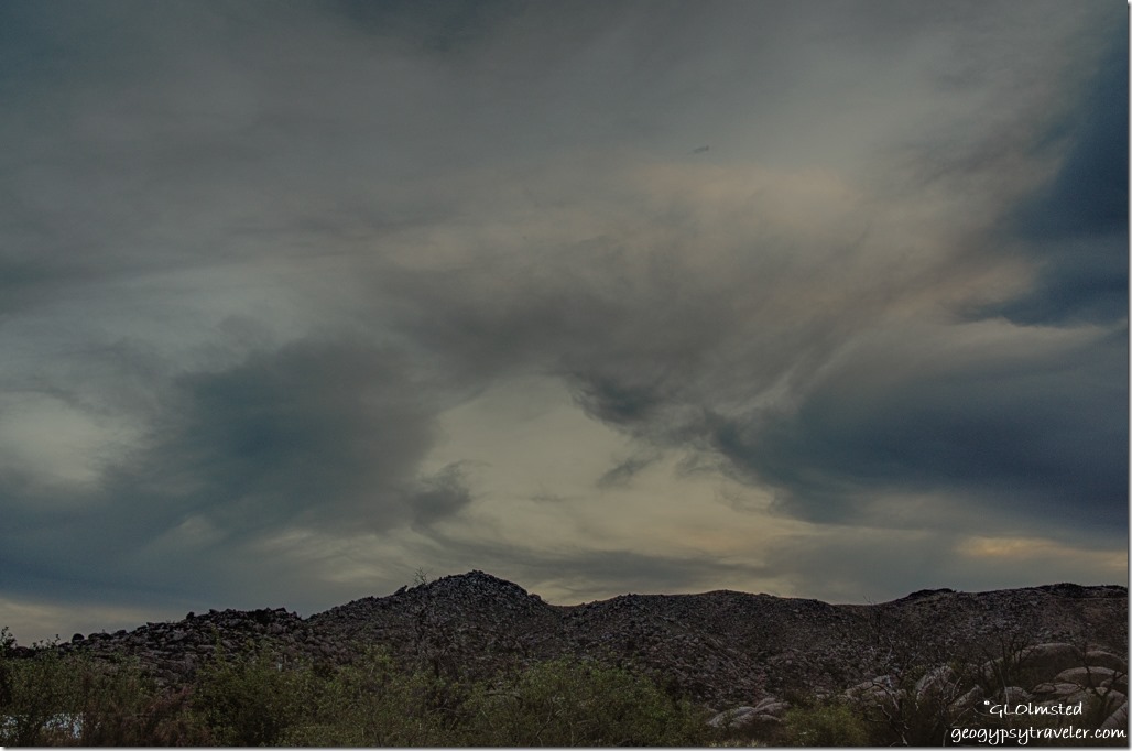 Weaver Mountains sunset clouds Yarnell Arizona