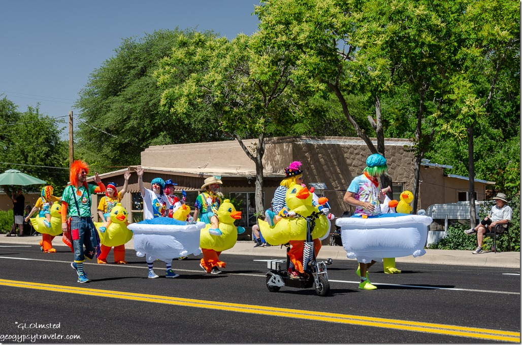 rubber duckies in tubs parade Yarnell Daze Arizona