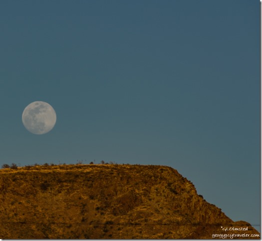 almost full moon rise Yarnell Arizona