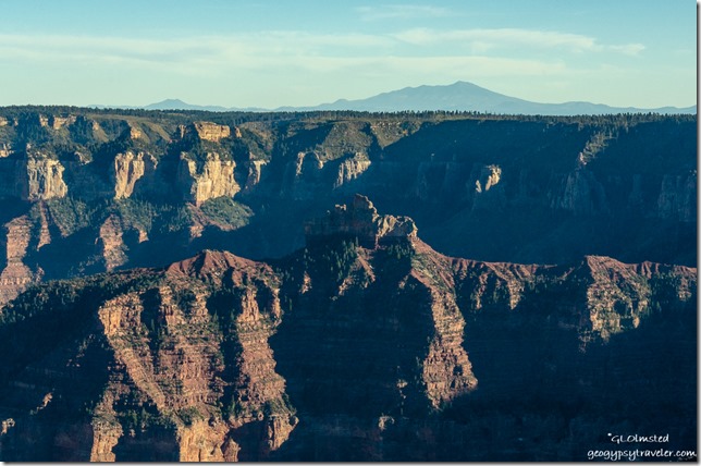 Brady Peak & Mount Humphreys from Point Imperial Walhalla Plateau North Rim Grand Canyon National Park Arizona