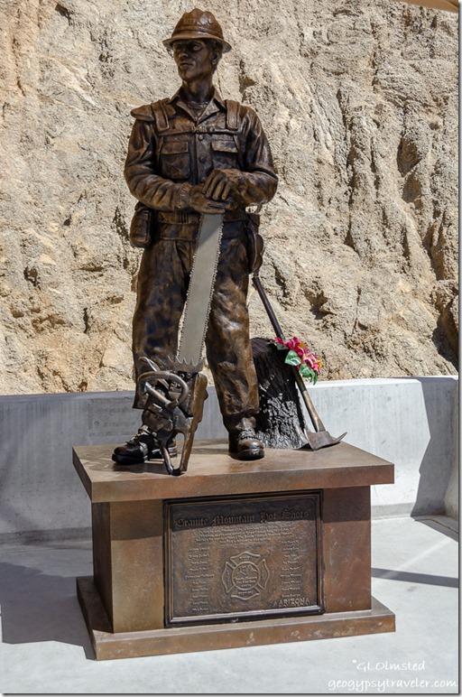 hotshot statue Yarnell Memorial Hotshot State Park Arizona