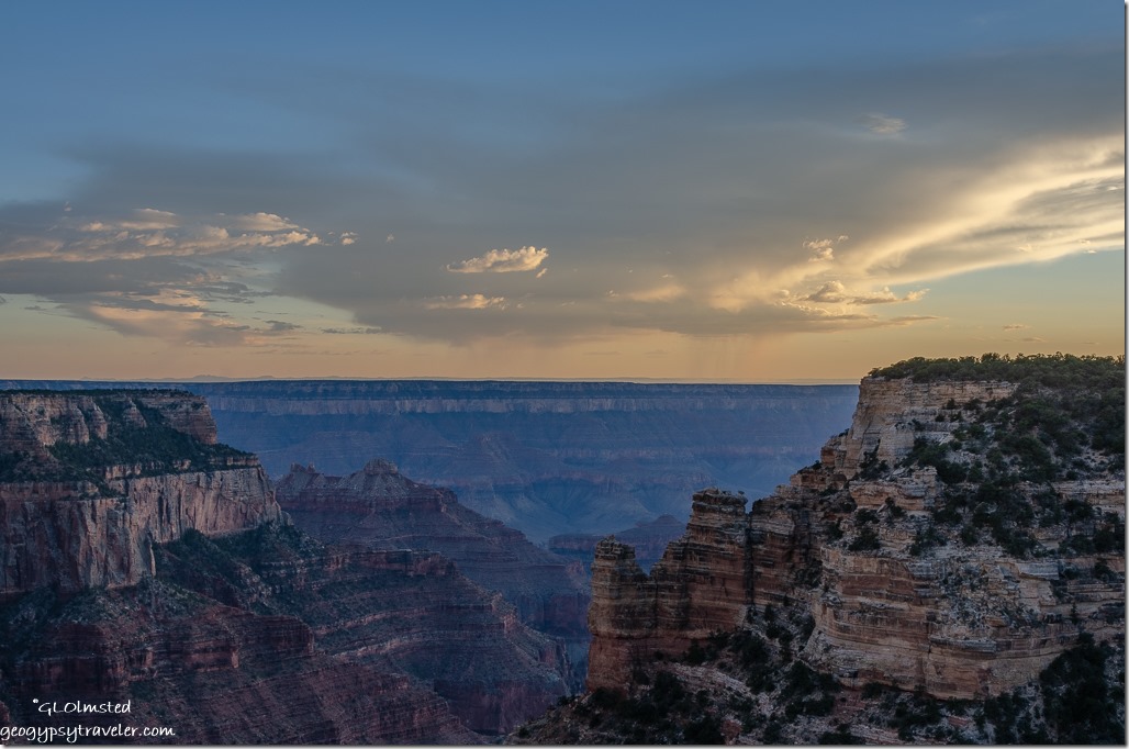 Wotans Throne canyon sunset clouds Wedding Site Cape Royal North Rim Grand Canyon National Park Arizona