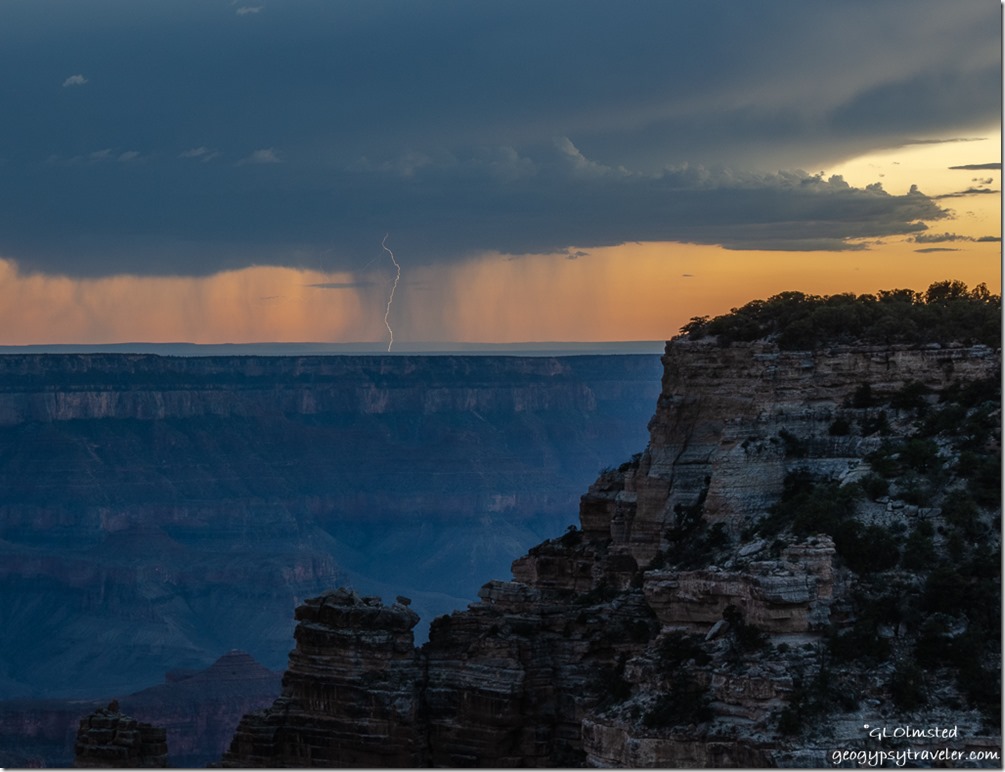 canyon sunset clouds lightning Wedding Site Cape Royal North Rim Grand Canyon National Park Arizona
