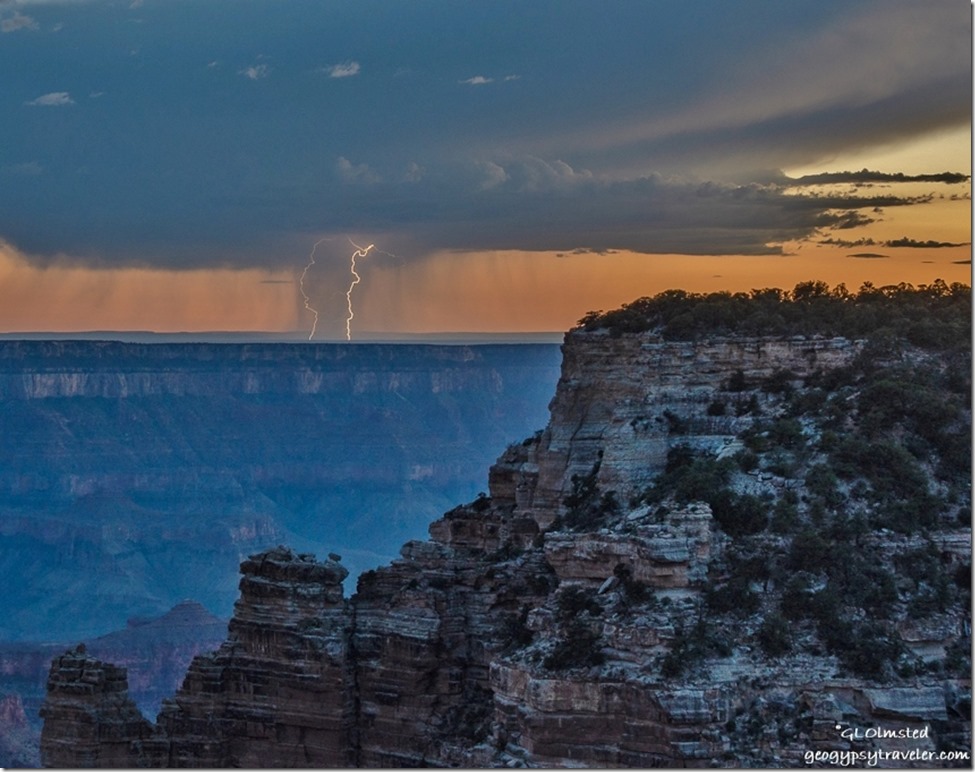 canyon sunset lightning Wedding site North Rim Grand Canyon National Park Arizona